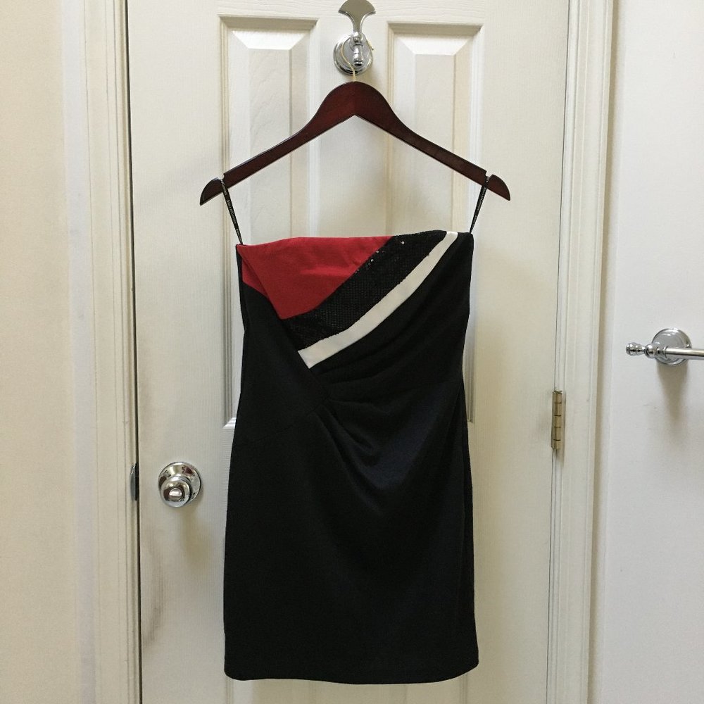 NWT Jessica McClintock Black Strapless Cocktail Dress Size 8